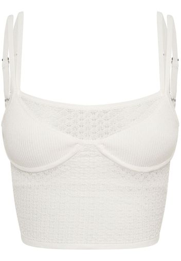 Dion Lee Serpent lace-panelled bralette top - Bianco