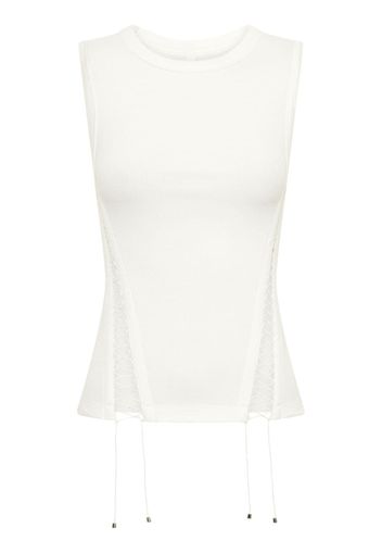 Dion Lee lace-up cotton tank top - Bianco