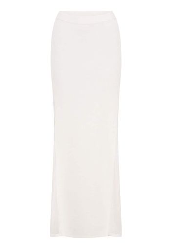 Dion Lee sheer-panelled draped maxi skirt - Bianco