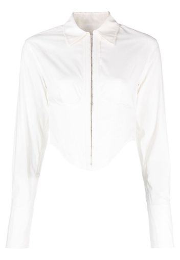 Dion Lee cropped corset shirt - Bianco