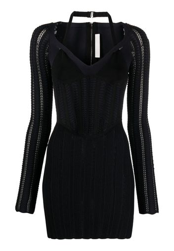 Dion Lee snakeskin-effect corset minidress - Nero