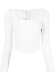 Dion Lee POINTELLE CORSET LS TOP - Bianco