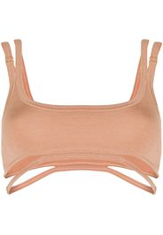 Dion Lee cut-out scoop-neck bra - Marrone