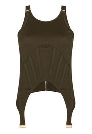 Dion Lee corset-panel vest top - Verde