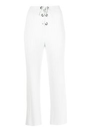 Dion Lee ribbed-knit eyelet lace-up trousers - Blu