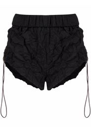 Dion Lee crinkled-finish short shorts - Nero