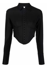 Dion Lee Undercorset cropped long-sleeve shirt - Nero