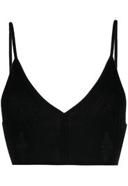 DION LEE distressed knitted bralette top - Nero
