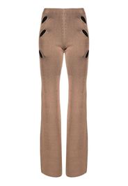 Dion Lee flared cut-out detail trousers - Marrone