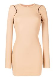 Dion Lee hook and eye ribbed mini dress - Marrone