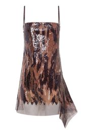 Dion Lee Horizon sequin-embellished mini dress - Marrone