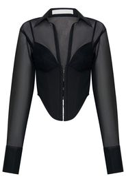 Dion Lee Grid sheer corset shirt - Nero