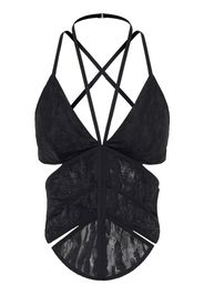 Dion Lee camouflage-lace corset top - Nero