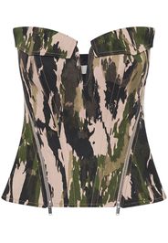 Dion Lee V-Wire camouflage corset top - Verde