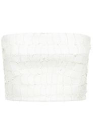 Dion Lee snakeskin-motif strapless top - Bianco