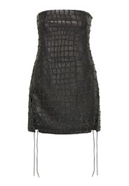 Dion Lee snakeskin-effect leather mini dress - Nero