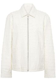 Dion Lee Snake Etched leather jacket - Bianco