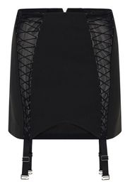 Dion Lee lace-up sheer miniskirt - Nero