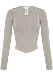 Dion Lee long-sleeve corset top - Grigio