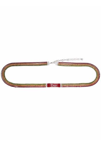 Christian Dior 2000s pre-owned rhinestone-embellished chain-link belt - Rosso