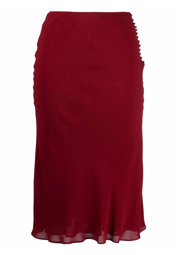 Christian Dior 1990s pre-owned ruffled hem high-waisted skirt - Rosso