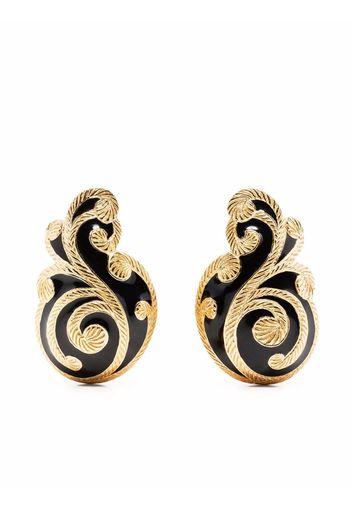 Christian Dior 1980s pre-owned enamelled clip-on earrings - Oro