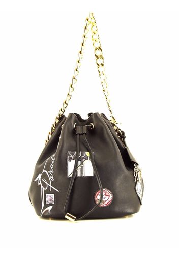 Christian Dior 2016 pre-owned logo-patches bucket bag - Nero