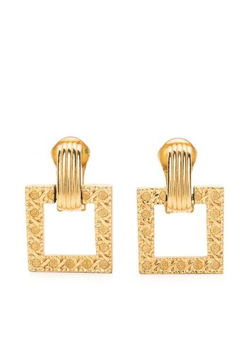 Christian Dior 1980s dangle engraved clip-on earrings - Oro