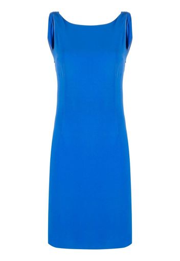 Christian Dior 2010s pre-owned draped back sleeveless dress - Blu