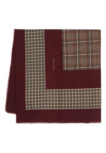 Christian Dior pre-owned plaid wool scarf - Rosso