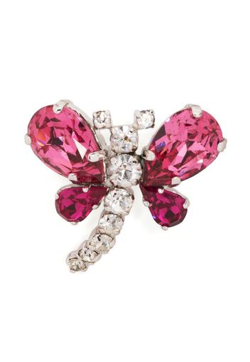 Christian Dior Spilla a farfalla con cristalli Pre-owned anni '70 - Argento