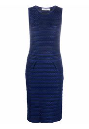 Christian Dior 2000s pre-owned scalloped effect knitted dress - Blu