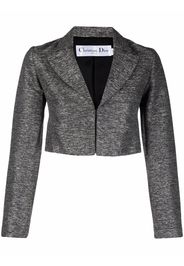 Christian Dior 2000s pre-owned mélange-effect cropped jacket - Nero