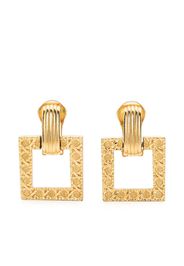 Christian Dior 1980s dangle engraved clip-on earrings - Oro