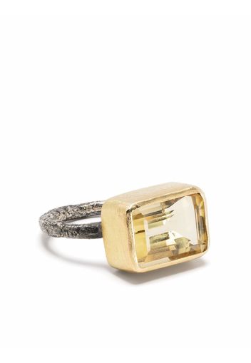 DISA ALLSOPP Anello in oro giallo 18kt con argento sterling ossidato