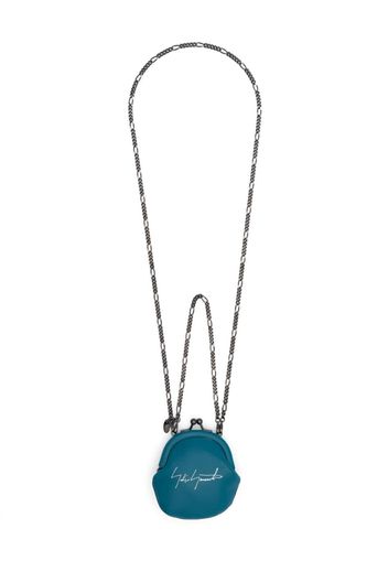 Discord Yohji Yamamoto leather coin-purse necklace - Blu