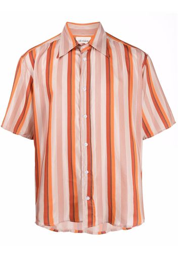 (di)vision striped short-sleeve shirt - Arancione