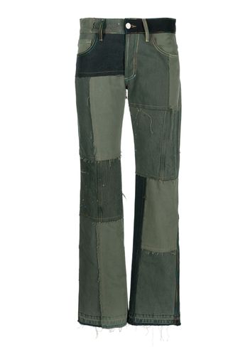 (di)vision patchwork-design straight-leg jeans - Verde