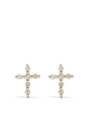 Djula Orecchini Big Cross in oro 18kt con diamanti