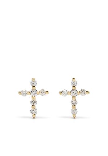 Djula Orecchini Big Cross in oro 18kt con diamanti