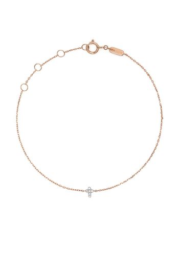 Djula Bracciale a catena Cross in oro rosa 18kt con diamanti