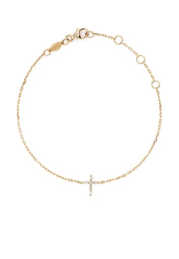 Djula Bracciale a catena Cross in oro 18kt e diamanti