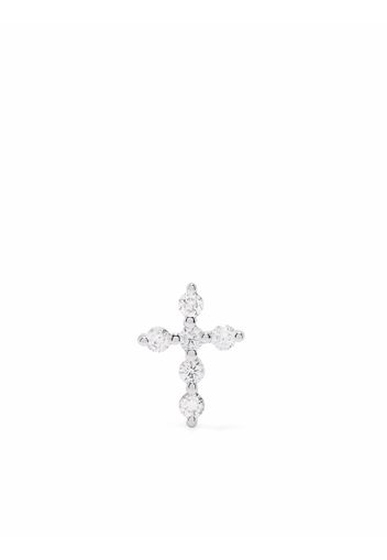 Djula Piercing Cross in oro bianco 18kt con diamanti - Argento