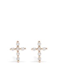 Djula Orecchini Big Cross in oro rosa 18kt con diamanti