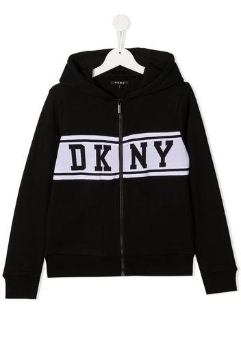 knitted logo hoodie