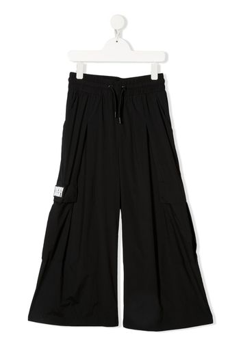 Dkny Kids TEEN elasticated-waist wide-leg trousers - Nero