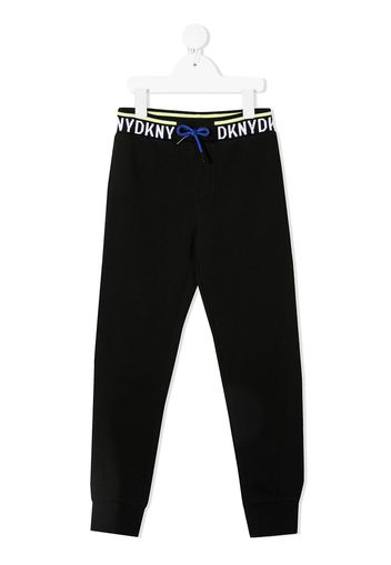 Dkny Kids logo-tape cotton track pants - Nero