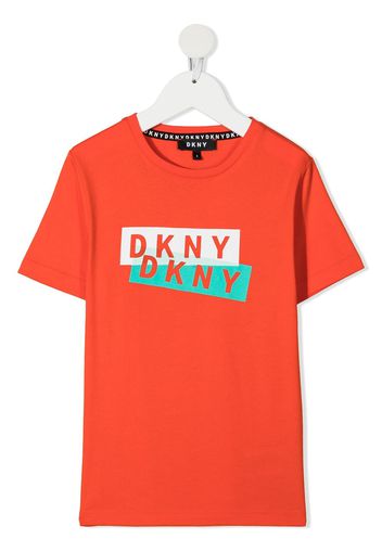 Dkny Kids logo-printed T-shirt - Arancione