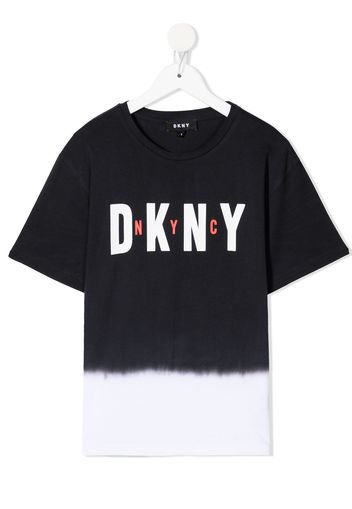 Dkny Kids two-tone logo print t-shirt - Nero