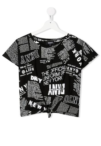 Dkny Kids all-over logo T-shirt - Nero